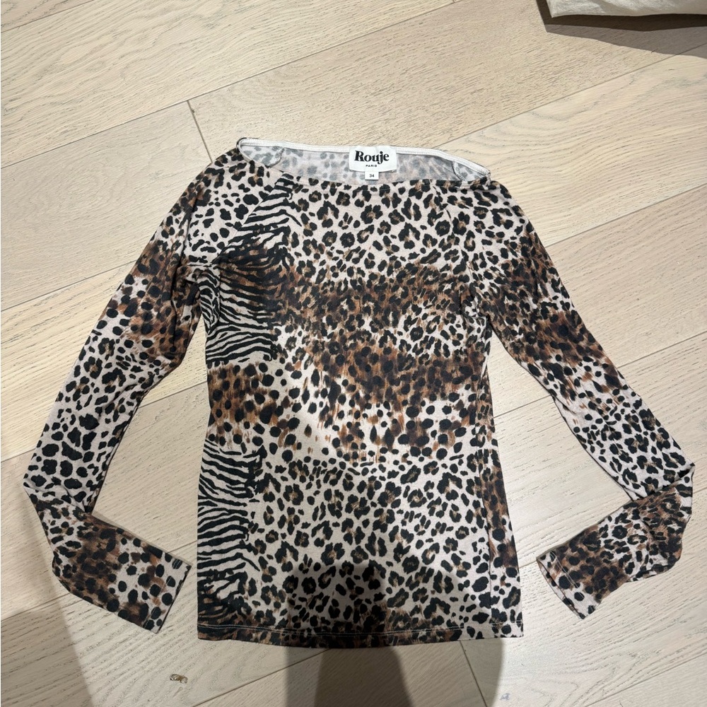 Rouje Animal Print Long Sleeve Top